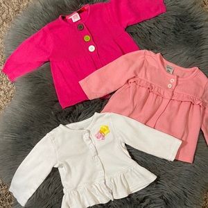 Baby girl cardigan tops bundle 3 months